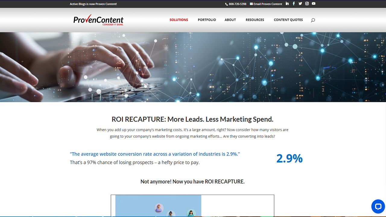 landing page preview -proven content